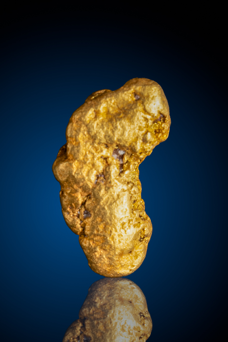 (image for) Elongated Curved Natural Gold Nugget - American River, CA - 9.12 grams